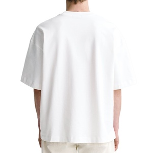 T-shirt Homme Oversize en Coton Lourd 245 g/m² Couleur Unie Épaules Tombantes Modèle Vierge – Vente en Gros - Product Image 5