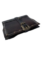 Carnet de notes vintage rechargeable en cuir véritable avec reliure agrafée, logo personnalisé, papier écologique et fermoir en laiton