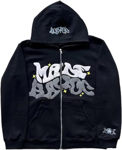 Private label streetwear full face <b>zip</b> hoodie custom cotton fleece oversized <b>zip</b> hoodie low moq - Product Image 5