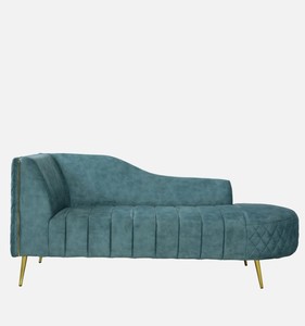 Chaise longue moderne en velours avec design capitonné et pieds effilés pour le mobilier de salon - Product Image 2