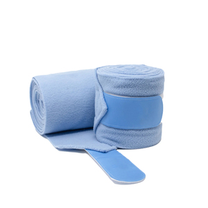 Bandages de protection pour jambes de cheval en polaire de couleur unie pour les soins équins Bleu - Product Image 1