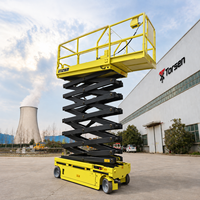 Plateforme élévatrice à ciseaux électrique autopropulsée 6-16m, 230-450kg, plateforme de travail en hauteur mobile pour l'entretien industriel