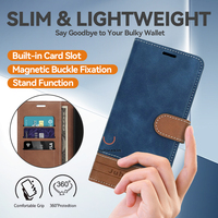 Étui pliable en cuir PU avec aimant intégré Support réglable Funda Con Iman Para Smartphone