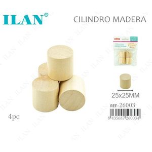 Cylindre en bois ILAN 25x25mm, bois naturel, fournitures pour artisanat - Product Image 3