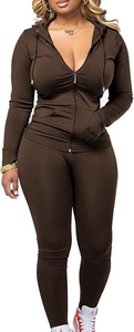 Custom Logo Women's Summer Sweatpants and Hoodie <b>Set</b> Plus Size Long Sleeve Outfits - Product Image 2