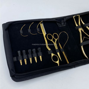 Kit d'outils Microlink Premium, Pince à extensions de cheveux adhésives couleur or avec étui, Boucle de tirage pour extensions de cheveux avec logo personnalisé - Product Image 2