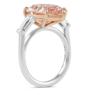 Bague de fiançailles classique en or rose plaqué avec diamant rose fantaisie taille poire, sertissage pavé, certifiée IGI, pour femme, idéale pour mariage et soirée - Product Image 5