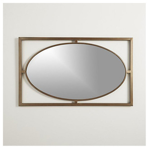 Contemporary Decorative Metal Wall <b>Mirror</b> with Geometric Design for Living Room Decor - Product Image 1