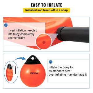 Orange 15 \ "di diametro boe gonfiabili palle pesanti marker in PVC di qualità marina per ormeggiare il Rafting e la pesca - Product Image 6