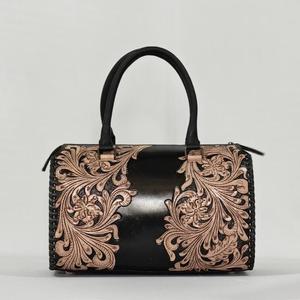 Nouveau sac de voyage mini Speedy en cuir véritable 100% avec motif à carreaux diamantés noir et blanc, fait main, pour femmes - Product Image 1