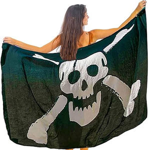 Wholesale Beach Sarong Pareo Women Cover Up Wrap <b>Skirt</b> Lightweight Cotton Printed Swimwear Custom Logo Supplier Price - Product Image 1