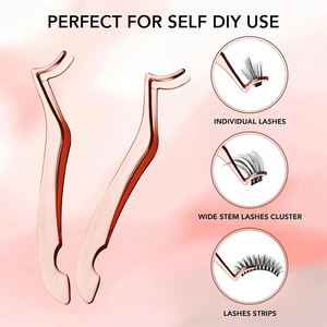 Pinzas Aplicadoras de Pestañas Profesionales MARI INSTRUENTS, de Acero Inoxidable Pulido con Espejo, para Uso en Salones de Belleza - Product Image 5