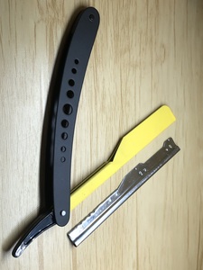 Rasoir droit pliant Barber Edge avec manche en acier inoxydable, lame unique, couleur personnalisée - Product Image 3