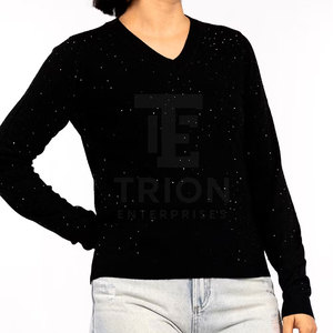 สเวตเชิ้ตติดพลอยเทียมสำหรับผู้หญิงสวมใส่สบายเสื้อผ้าระบายอากาศได้ดีเสื้อสเวตเชิ้ตประดับพลอยเทียมสำหรับใส่ทุกวัน - Product Image 4