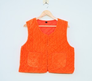 Gilet matelassé léger 100 % coton velours pour femme, sans manches, avec poche avant, élégant, pour superposer, cadeau, décontracté, motif floral - Product Image 1