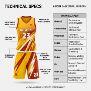 Ensemble d'uniformes de basketball personnalisés sublimés respirants grande taille pour hommes – Maillot athlétique à col en V et short – Tenue d'entraînement d'équipe OEM - Product Image 3