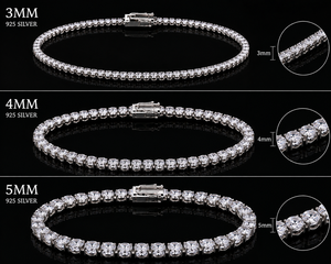 RAMDUT IMPEX Vente en gros de bijoux hip-hop de luxe, collier tennis 3mm 4mm 5mm en argent S925, chaîne de diamants étincelants, fermoir de sécurité - Product Image 5
