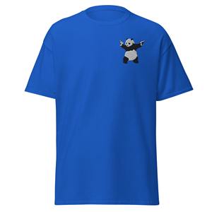 Nouveaux designs 2026 – T-shirt brodé pour homme motif panda bleu – Tee-shirt graphique amusant avec panda de dessin animé – Haut décontracté en coton à manches courtes style streetwear - Product Image 1