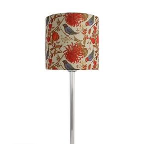 Contemporary Stainless Steel Table Lamp with Multicolored Fabric Drum Shade Warm White LED <b>Light</b> for Living Room Decor - Product Image 3
