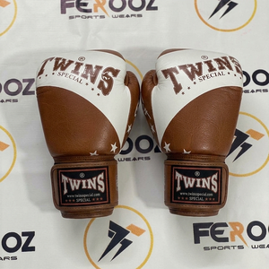 Guantes de Boxeo de Cuero Vacuno Genuino OEM Hechos a Medida de Calidad Original, Color Blanco y Amarillo, para Jóvenes y Adultos - Product Image 2