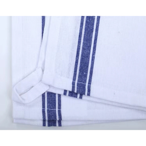 Serviettes de cuisine en coton biologique de qualité supérieure, durables, à rayures vintage, douces, au design tissé rétro, sans peluches, séchage rapide - Product Image 1