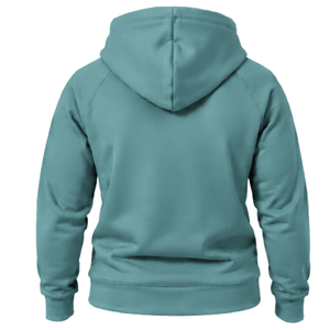 Teal Blue Pullover Hoodie <b>Sweatshirt</b> With <b>White</b> Eagle Logo Kangaroo Pocket Drawstring Hood Long Sleeve Casual Streetwear - Product Image 2
