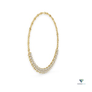 Collier en or jaune 18 carats avec diamants de laboratoire taille princesse, poire et marquise, 23,22 TCW - Product Image 2