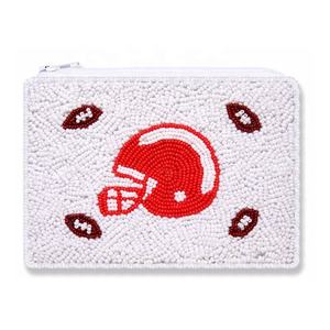 Porte-monnaie artisanal écologique perlé motif pastèque, mini sac de rangement multifonctionnel avec fermeture éclair pour espèces et cartes - Product Image 6