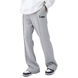 Pantalones de hombre lavados, personalizados, de alta calidad, casuales, acampanados, tipo jogger, con cintura elástica, estilo stacked flare 2026 - Product Image 1