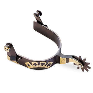 เดือยขี่ม้าแบบตะวันตกสำหรับมืออาชีพ พร้อมลวดลายดอกไม้เคลือบเงิน - Product Image 3