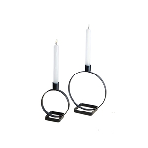 Wholesale Modern <b>Black</b> Metal Pillar Candle Holder Set of 3 Minimalist Iron Taper Candle Stand for Wedding Table Centerpiece Home - Product Image 3