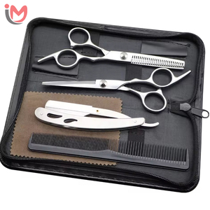 Home Hair Cutting Kit Salon Scissors Set with Shaving Razor and Comb Sharp Stainless Steel <b>Blade</b> Lightweight Steel Handle OEM - Product Image 2