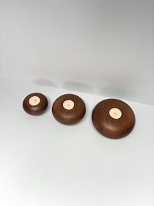 Nordic Style Wooden Candle <b>Stand</b> for <b>Tea</b> Lights Round Natural Finish Holder for Wedding and Home Decoration - Product Image 4