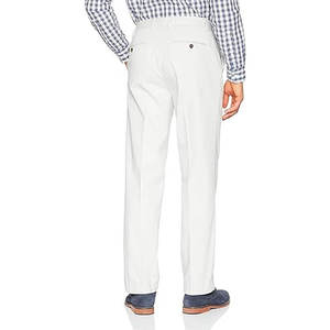 men's <b>pants</b> White Straight Leg Chino <b>Pants</b> Mid Waist Smart Casual Lightweight Cotton Oxford Trousers Button Closure <b>Summer</b> Wear - Product Image 3