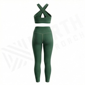 ชุดออกกำลังกายสีสันตามสั่ง ชุดโยคะ ชุดกีฬา เสื้อชั้นในออกกำลังกาย กางเกงวิ่งเอวสูง ชุดออกกำลังกายสำหรับผู้หญิง - Product Image 2