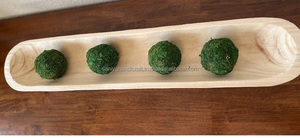 Centro de Mesa de Madera Ovalada Larga Pulida a Mano, Decoración Rústica de Estilo Campestre, Ecológica, Tallada a Mano, Regalo para el Hogar - Product Image 2