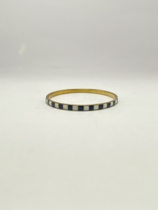 Vintage Bone and Brass And Resin Cuff <b>Bangle</b> <b>Bracelet</b> with Black White Stone Handmade Ethnic Jewelry for Women - Product Image 6