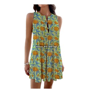 Vestido Hippie Bohemio de Algodón para Mujer, Estampado, para Fiestas, Transpirable, Túnica para Fiesta - Product Image 6