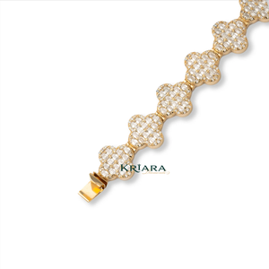 Bracelet en or massif 18 carats S925 avec diamants blancs taille ronde, bijoux de luxe pour femmes, certifié IGI - Product Image 4