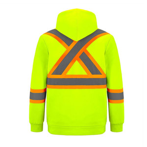 Sudadera con Capucha de Alta Visibilidad para Hombre con Franjas Reflectantes, Chaqueta de Seguridad de Poliéster para Trabajo en Exteriores - Product Image 2