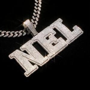 Collar con Colgante Personalizado de Moissanita Totalmente Cubierto de Diamantes, Chapado en Rodio, Joyería Hip Hop, Regalo para Hombres y Mujeres - Product Image 2