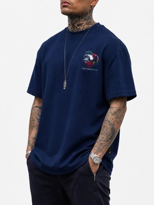 T-shirts pour hommes en coton épais de haute qualité, vierges, simples, personnalisables, à manches courtes et épaules tombantes, vente en gros - Product Image 3