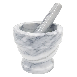 Mortero y pilón de mármol blanco para cocina, de uso intensivo, de piedra natural, molinillo de ónix, con bajo MOQ - Product Image 1