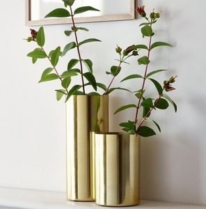 Juego de Jarrones Altos de Metal Dorado de Primera Calidad, Jarrones Decorativos Modernos para Flores, Decoración de Hogar de Lujo, Centro de Mesa Elegante para Sala de Estar, LO MEJOR - Product Image 1