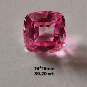 Zafiro rosa de alta calidad cultivado en laboratorio, corte cuadrado, piedra suelta, piedras de calidad premium para la fabricación de joyas. - Product Image 1
