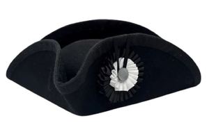 Chapeau Bicorne en Laine Noire, Casquette d'Amaraud Français Napoléonienne, Chapeau de Costume Historique pour Cosplay, Reproduction de Chapeaux Bicorne en Laine Noire - Product Image 2