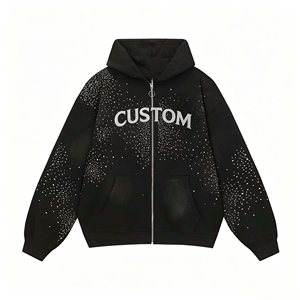 OEM Custom High Quality Organic Cotton Batwing Sleeves Men's Hoodie Fashionable Full <b>Zip</b> <b>up</b> Hoodies for Men - Product Image 1
