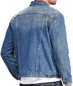 Veste en jean décontractée pour l'hiver, durable, coupe courte, effet usé, style urbain, idéale pour les tenues formelles et streetwear - Product Image 3