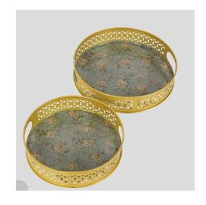 Plateau de service classique en bambou pour restaurant, café, hôtel, plateau de service pour aliments, fruits, café avec poignée - Product Image 2