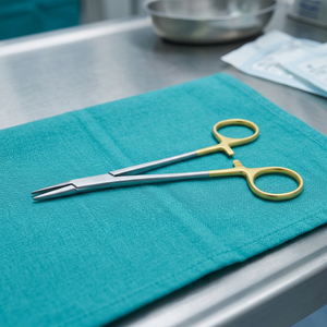 Pinces hémostatiques en acier inoxydable avec poignée jaune pour usage médical, porte-aiguille personnalisé - Product Image 2